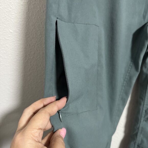 PrAna Halle Straight Smoky Blue Hiking Climbing Pants Stretch Roll-up Legs Sz 10 - Picture 6 of 13